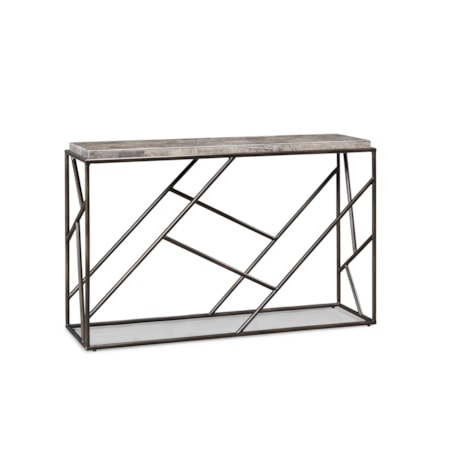 Modern Sculptural Marble-Top Console Table