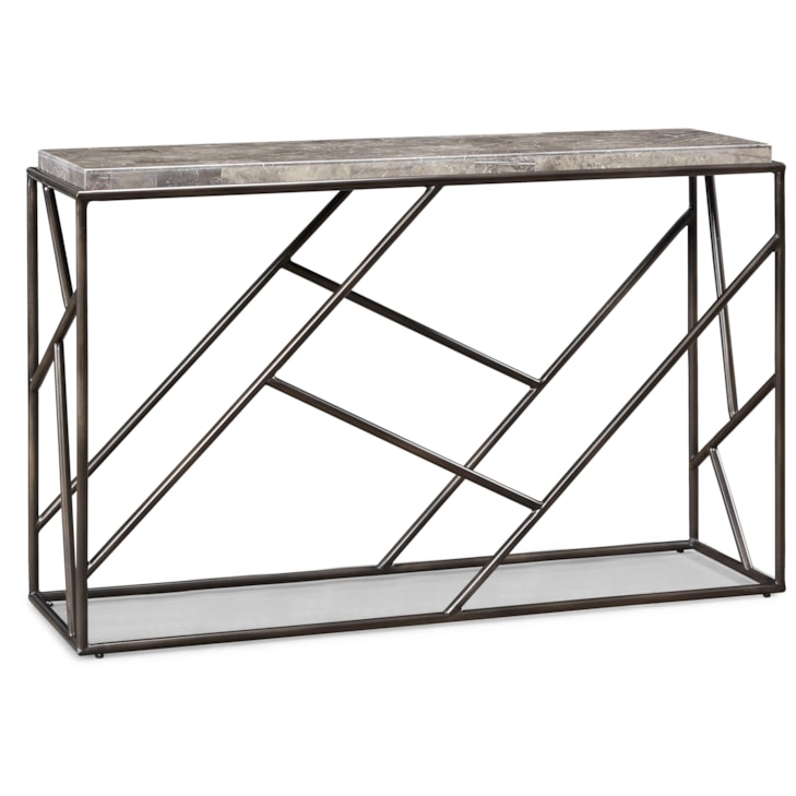 Sherrill Occasional CULLET Modern Sculptural Marble-Top Console Table