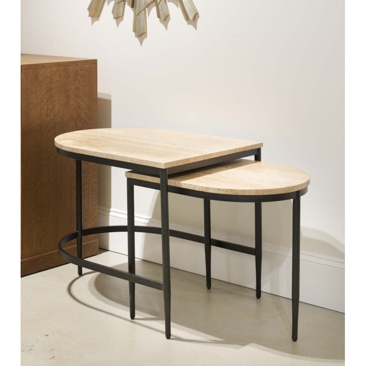 Sherrill Occasional VOYAGE MAISON Travertine-Top Nesting Table