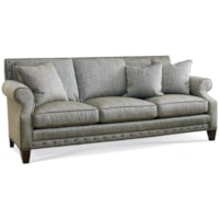 Transitional Sofa with Rolled Arms and Nailhead Trim