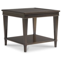Transitional Square Lamp Table with Shelf