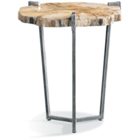 Contemporary Industrial Wood-Slice Spot Table with Tripod Base