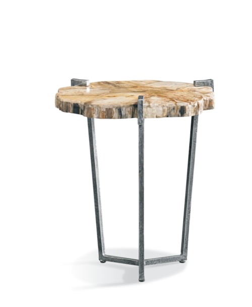 Contemporary Industrial Wood-Slice Spot Table with Tripod Base