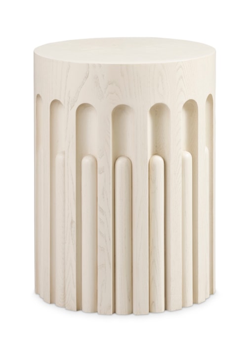Contemporary Round Pillar Accent Table