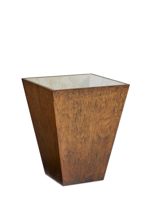 Contemporary Square Glass-Top Malachite Accent Table