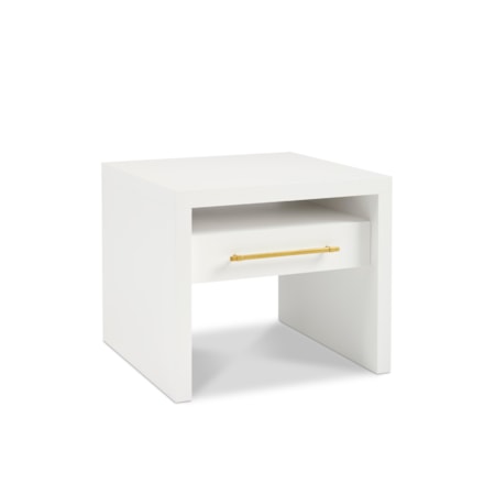 Square Single-Drawer Lamp Table