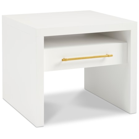 Square Single-Drawer Lamp Table