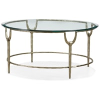 Contemporary Round Cocktail Table with Glass Top