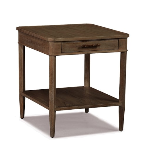 Transitional 1-Drawer Side Table with Shelf