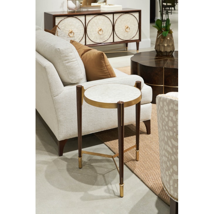 Sherrill Occasional VOYAGE MAISON Shell-Top End Table w/Metal Stretcher