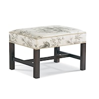 Transitional Accent Ottoman with Wood Legs