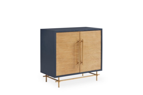 Contemporary Fabric-Wrapped 2-Door Cabinet with Adjustable Shelf