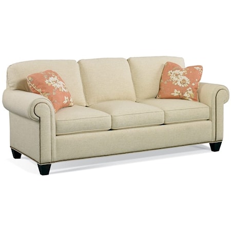 Traditional Sleeper Sofa with Rolled Arms