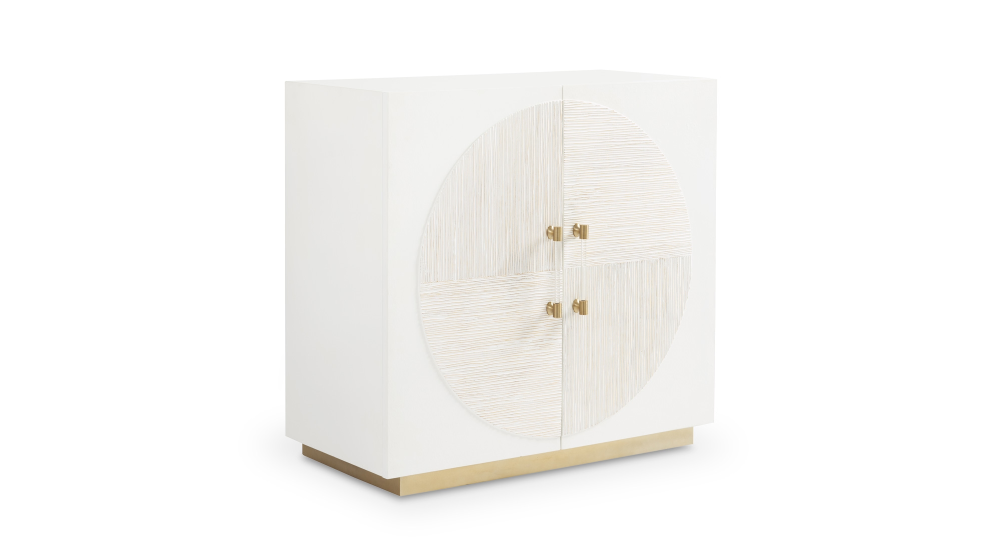 2-Door Cabinet w/Gold Metal Plinth Base