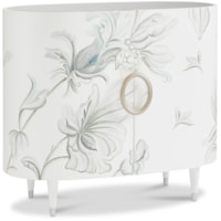 Contemporary 2-Door Oval Cabinet with Floral Design