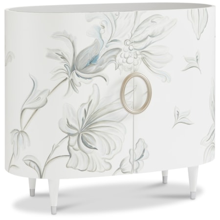 2-Door Oval Cabinet w/Floral Design