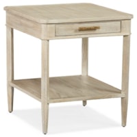 Transitional 1-Drawer Side Table with Shelf
