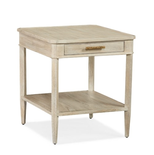 Transitional 1-Drawer Side Table with Shelf
