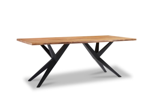 Modern Industrial 79" Black Iron Dining Table