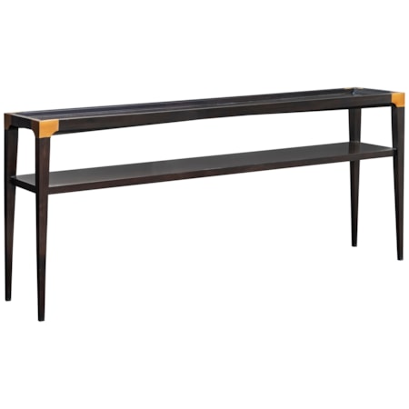 Slim-Profile Console Table w/Brass Brackets