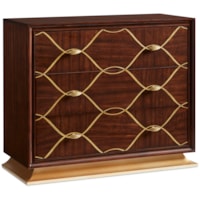 Elegant 3-Drawer Accent Chest w/Gold Color Detailing