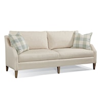 Transitional Sofa with Two Throw Pillows
