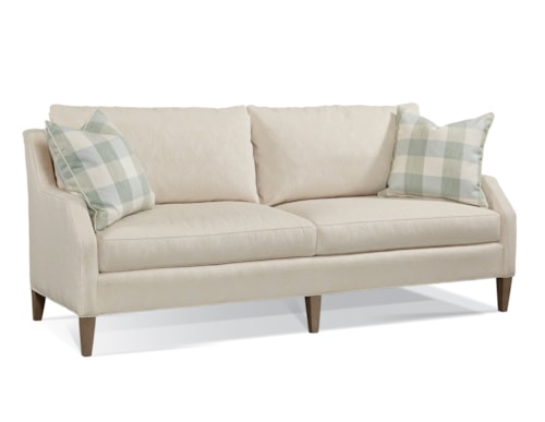 Transitional Sofa with Two Throw Pillows