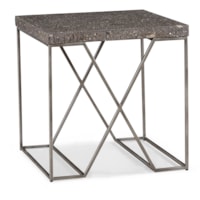 Contemporary Square End Table with Marble Top