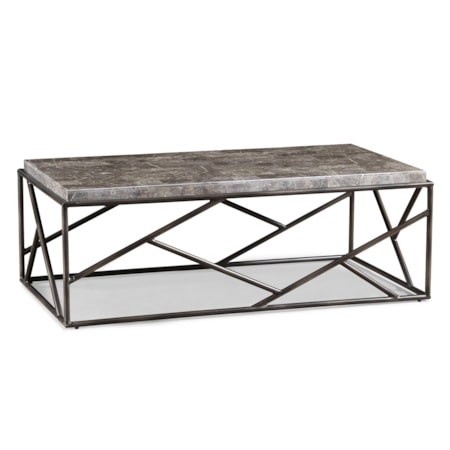 Modern Sculptural Marble-Top Cocktail Table
