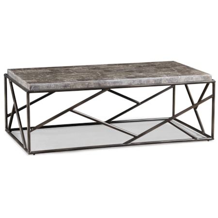 Modern Sculptural Marble-Top Cocktail Table