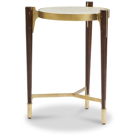 Shell-Top End Table w/Metal Stretcher