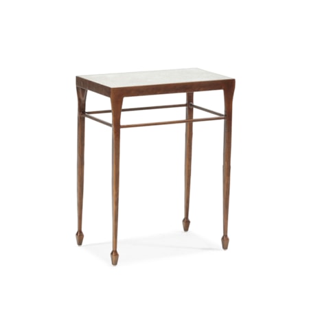 Tall-Leg Antique End Table w/Spade Feet