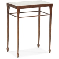 Transitional Tall-Leg Antique End Table with Spade Feet