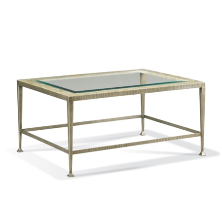 Forged Iron Cocktail Table w/Inset Glass Top