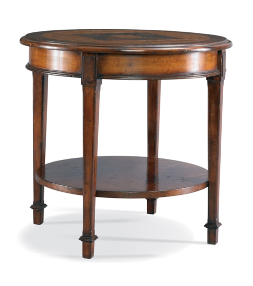 Traditional Round End Table with Shelf