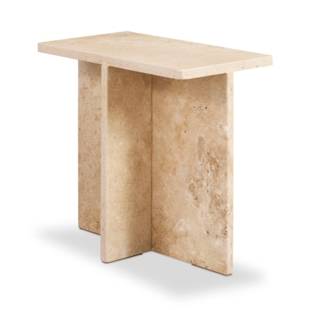 Rectangular Travertine Accent Table