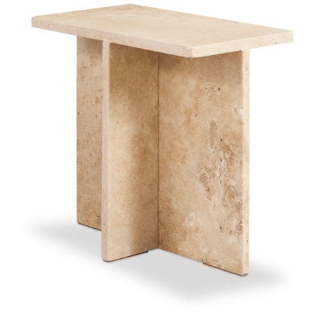 Rectangular Travertine Accent Table