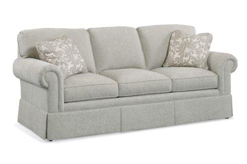 Transitional Sleeper Sofa with Skirted Base