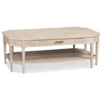 Transitional 1-Drawer Cocktail Table with Shelf