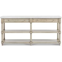 Transitional 2-Drawer Console Table with 2 Shelves
