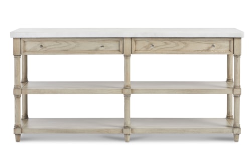 Transitional 2-Drawer Console Table with 2 Shelves