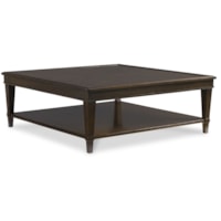 Transitional Square Cocktail Table with Shelf