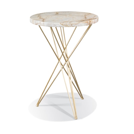 18" Rd. Marble-Top Spot Table w/Tripod Base
