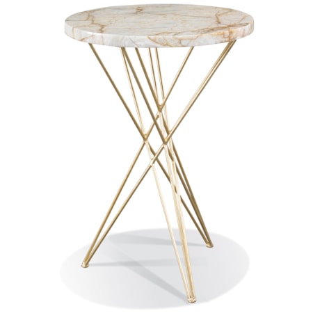 18" Rd. Marble-Top Spot Table w/Tripod Base