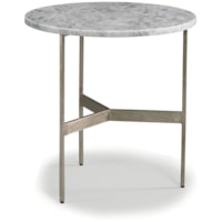 Contemporary Round Side Table with Stone Top
