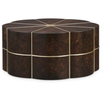 Contemporary Flora Cocktail Table with Brass Bead Inset