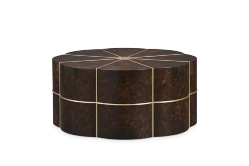Contemporary Flora Cocktail Table with Brass Bead Inset