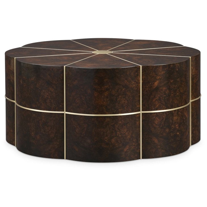 Sherrill Occasional VOYAGE MAISON Flora Cocktail Table w/Brass Bead Inset