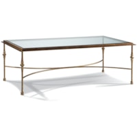 Glass Top Cocktail Table in Aged Brass Finish