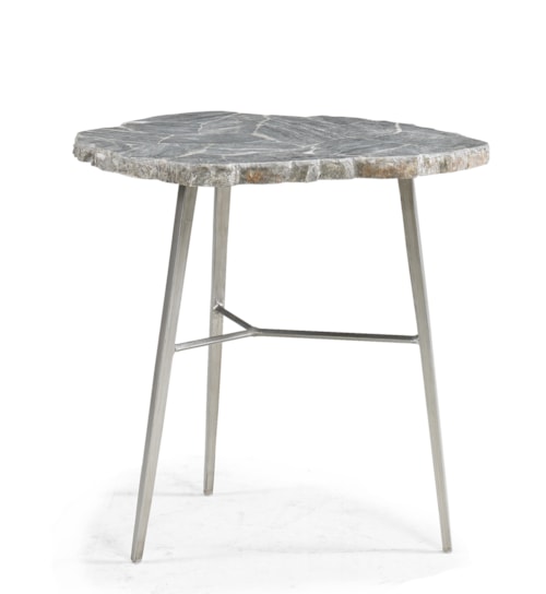 Transitional Accent Table with Stone Top